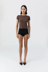 Wool Tailored Mini Short - Black