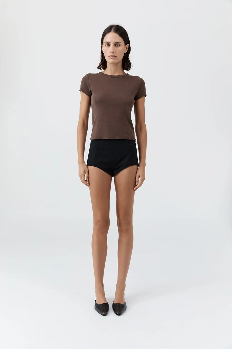 Wool Tailored Mini Short - Black