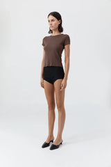 Wool Tailored Mini Short - Black