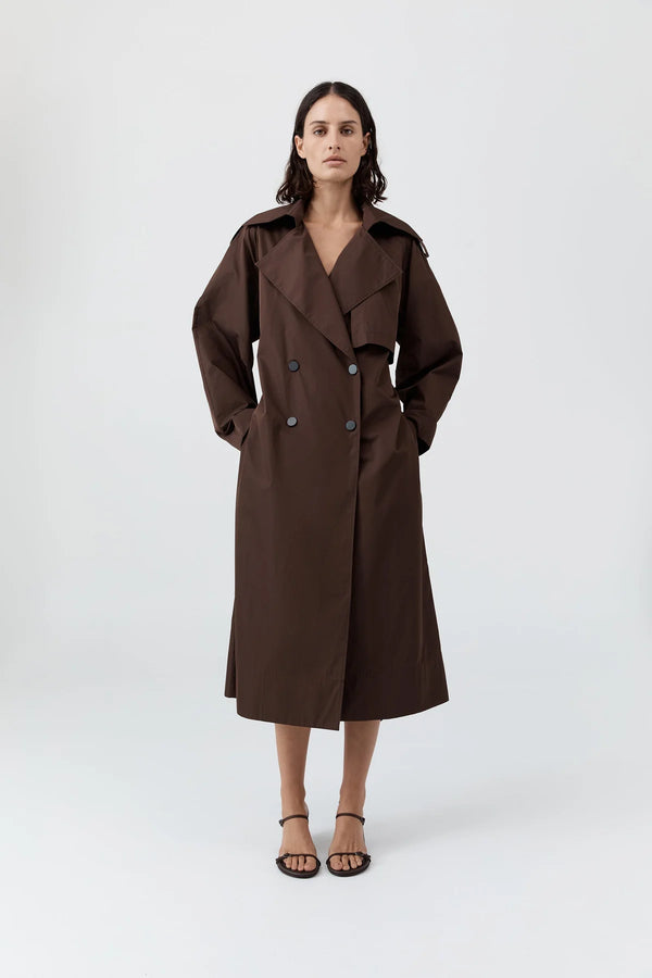 Paper Taffeta Relaxed Trench - Mocha