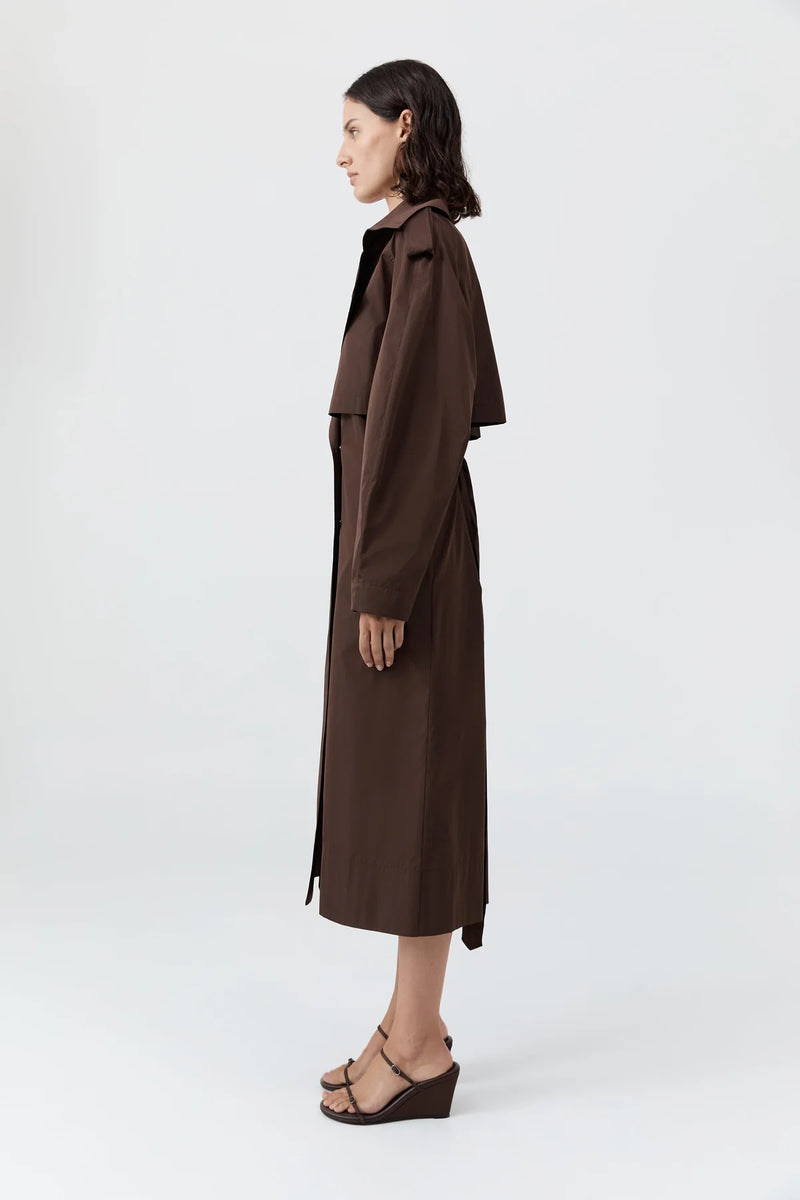 Paper Taffeta Relaxed Trench - Mocha
