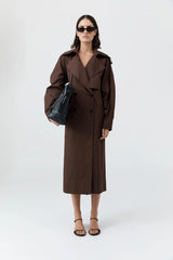 Paper Taffeta Relaxed Trench - Mocha