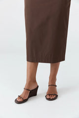 Petit Belt Detail Wedge - Mocha