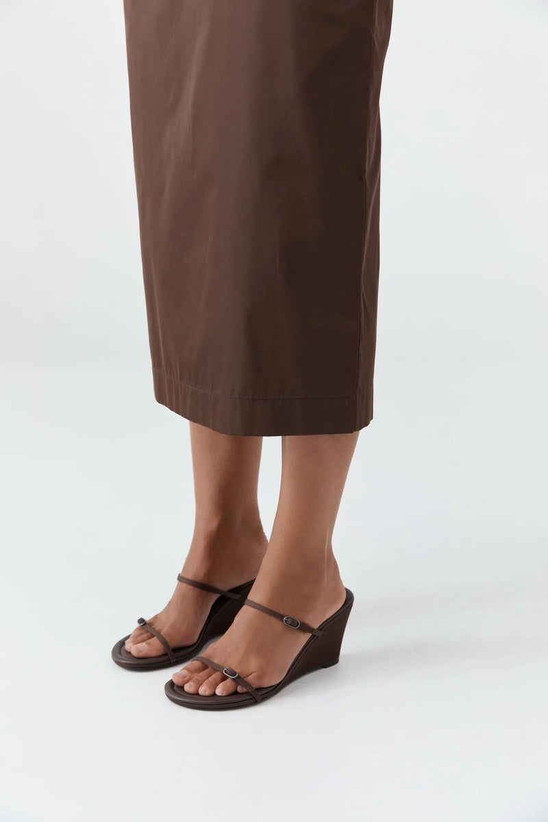 Petit Belt Detail Wedge - Mocha