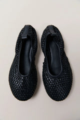 Lattice Wave Ballet Flat - Black