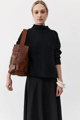 Woven Large Tote - Chestnut