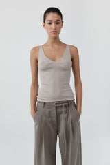 Baby Wool Scoop Cami - Soft Ash
