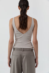 Baby Wool Scoop Cami - Soft Ash