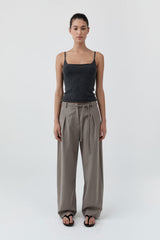 Merino Wool Slim Tank - Charcoal