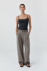 Merino Wool Slim Tank - Charcoal