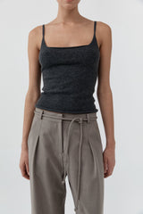 Merino Wool Slim Tank - Charcoal