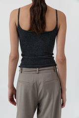 Merino Wool Slim Tank - Charcoal
