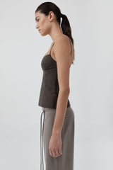90s Wool Rouleau Minimal Pants - Light Taupe