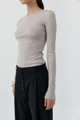 Baby Wool Long Sleeve Top - Soft Ash