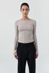 Baby Wool Long Sleeve Top - Soft Ash