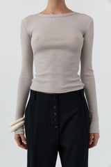 Baby Wool Long Sleeve Top - Soft Ash