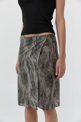 Savannah Silk Wrap Skirt - Zebra