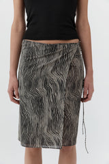 Savannah Silk Wrap Skirt - Zebra