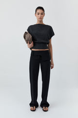 Belt Detail Pants - Black