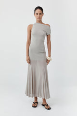 Fine Jersey Circle Hem Dress - Soft Ash