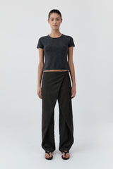 Fine Merino Wool Baby Tee - Charcoal