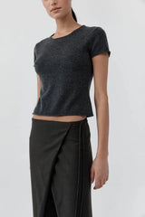 Fine Merino Wool Baby Tee - Charcoal