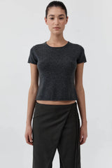 Fine Merino Wool Baby Tee - Charcoal