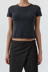Fine Merino Wool Baby Tee - Charcoal