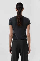 Fine Merino Wool Baby Tee - Charcoal