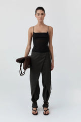 Stretch Silk Cami - Black