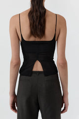 Stretch Silk Cami - Black