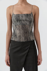 Savanna Stretch Silk Cami - Zebra