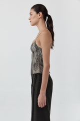 Savanna Stretch Silk Cami - Zebra