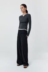 Belt Detail Pants - Black