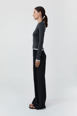 Belt Detail Pants - Black