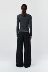 Belt Detail Pants - Black