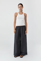 Woven Check Relaxed Pants - Iron Glaze