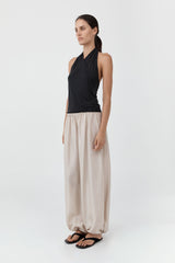 Silk Adjustable Balloon Pants - Soft Ash