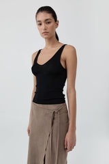 Baby Wool Scoop Cami - Black