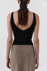 Baby Wool Scoop Cami - Black