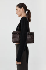 Bead Belt Detail Bag - Coffee