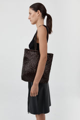 Bagu Woven Tote - Chocolate