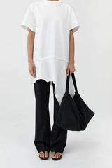 Suede Woven Hobo Bag - Washed Black
