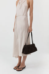 Suede Origami Tote - Coffee