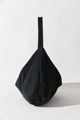 Suede Woven Hobo Bag - Washed Black