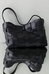 Woven Large Tote - Black - BLVD