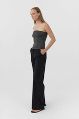 Organic Cotton 90s Strapless Top - Dark Moss