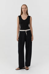 Layered Waist Balloon Pants - Black - BLVD