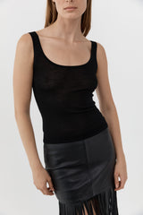 Superfine Merino Wool Tank - Black