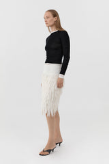 Superfine Merino Wool Long Sleeve Top - Black